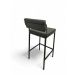 Banqueta Industial Estofado com Encosto Preto para Cozinha Americana Bancada Bar Ilha Prisma 65cm