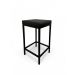 Banqueta Industrial Cozinha Bar Balcão Bistrô Quadro Estofado Preto Metalon Preto. 75cm