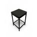 Banqueta Industrial Cozinha Bar Balcão Bistrô Quadro Estofado Preto Metalon Preto. 75cm