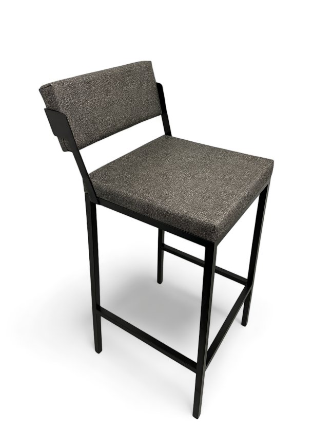 Banqueta Média Estofado para Cozinha Americana Bancada Bar Ilha Prisma 65cm.
