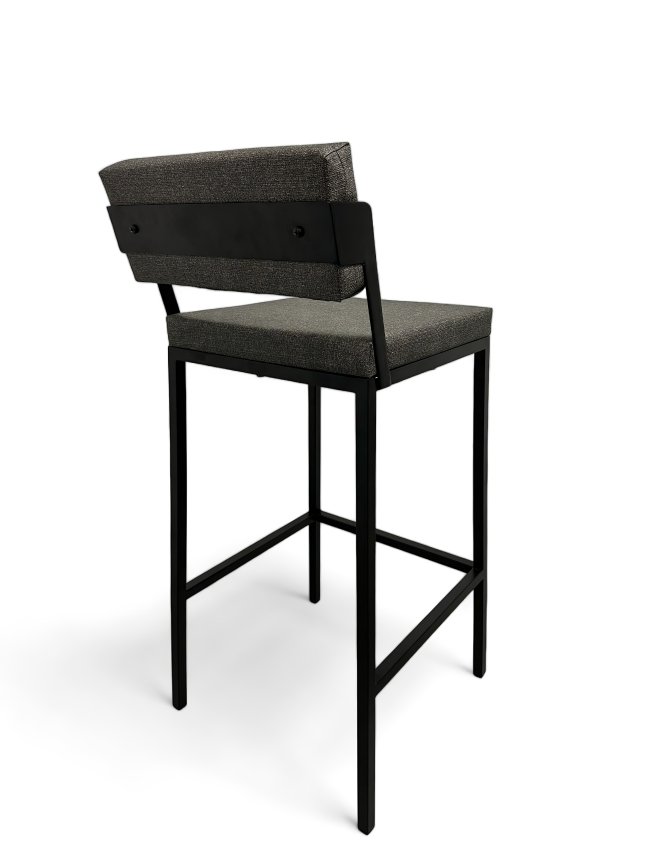 Banqueta Média Estofado para Cozinha Americana Bancada Bar Ilha Prisma 65cm.