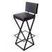 Banqueta Média Industrial Cozinha Bar Balcão Bistro Zenite com Encosto Metalon Preto 65cm
