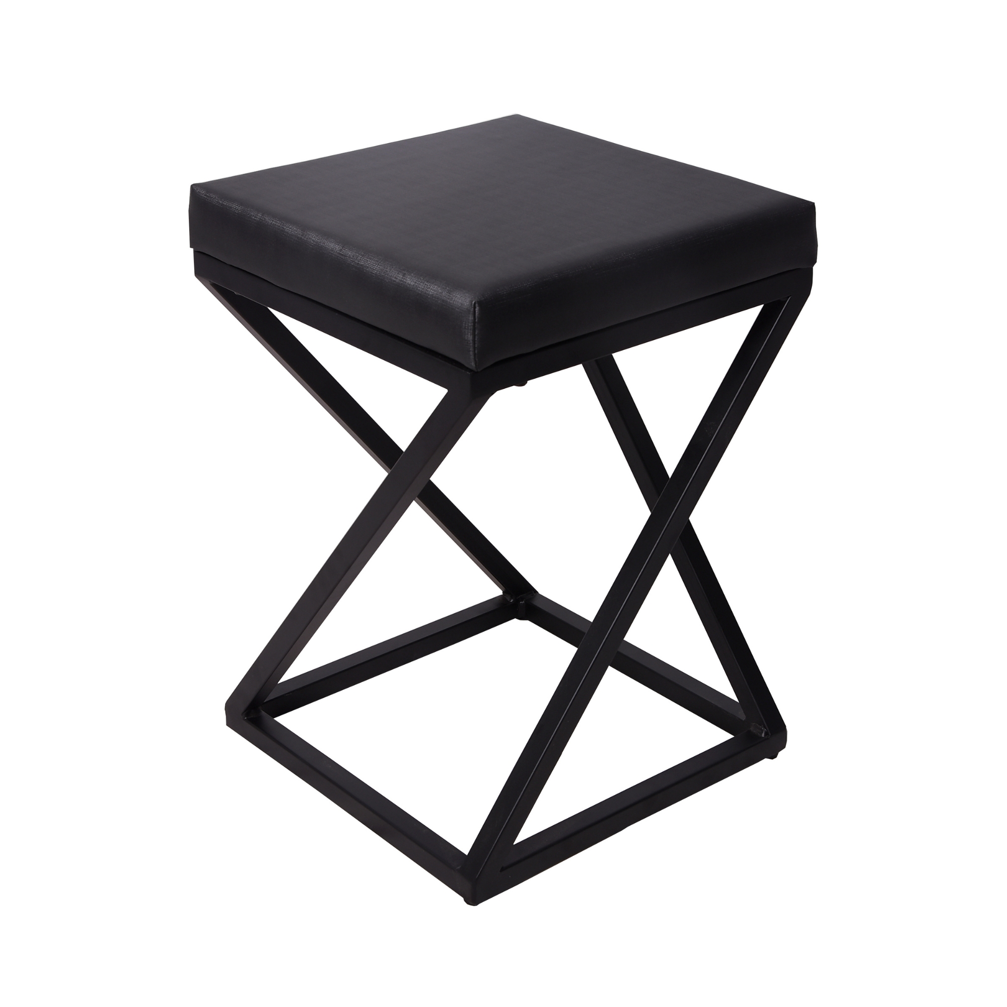 Banquinho Industrial Zênite Estofado - Preto - 47cm (Cozinha Bar Bistro)