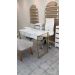 Mesa Escrivaninha Industrial Home Office Metalon Dourado