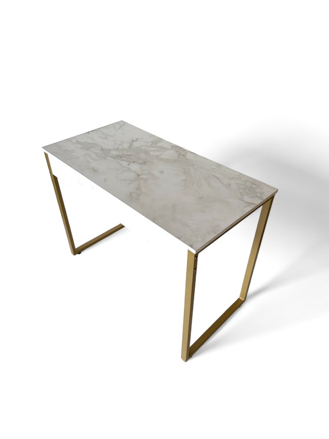 Mesa Escrivaninha Industrial Home Office Metalon Dourado