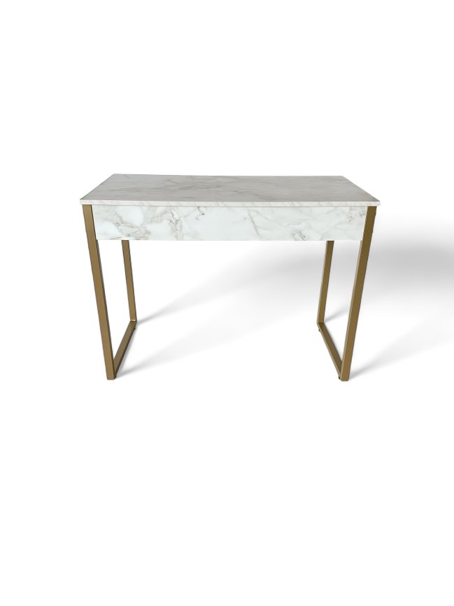 Mesa Escrivaninha Industrial Home Office Metalon Dourado
