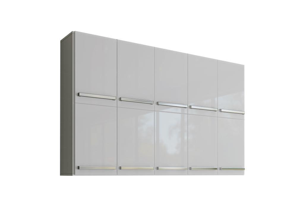 Armário Duplo Aéreo Com 10 Portas Irlanda Branco Casa Mobilia