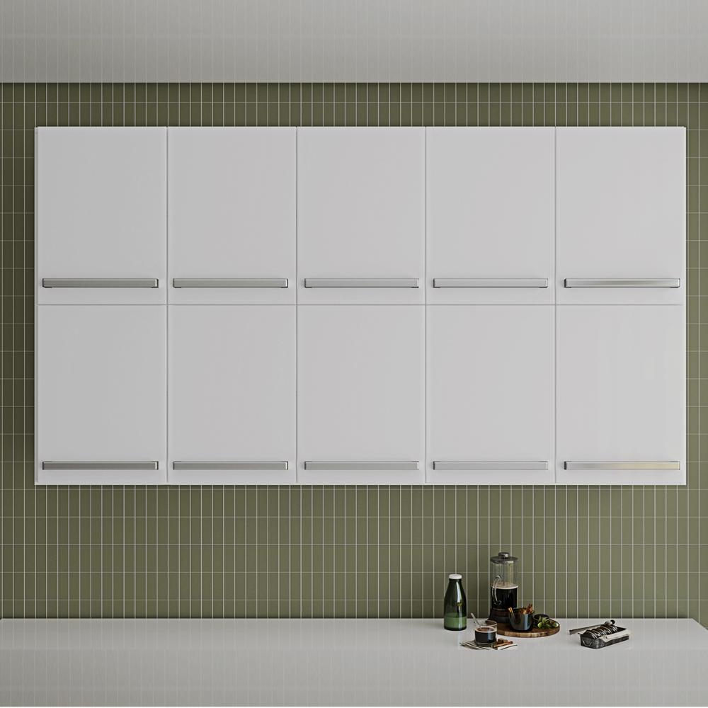 Armário Duplo Aéreo Com 10 Portas Irlanda Branco Casa Mobilia