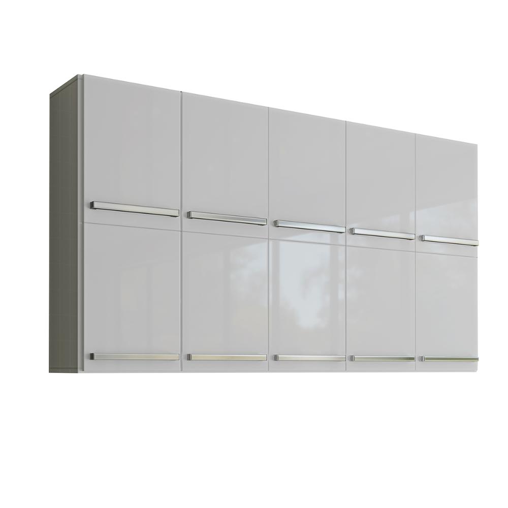 Armário Duplo Aéreo Com 10 Portas Irlanda Branco Casa Mobilia