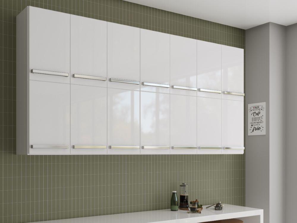 Armário Duplo Aéreo Com 14 Portas Alemanha Branco Casa Mobilia