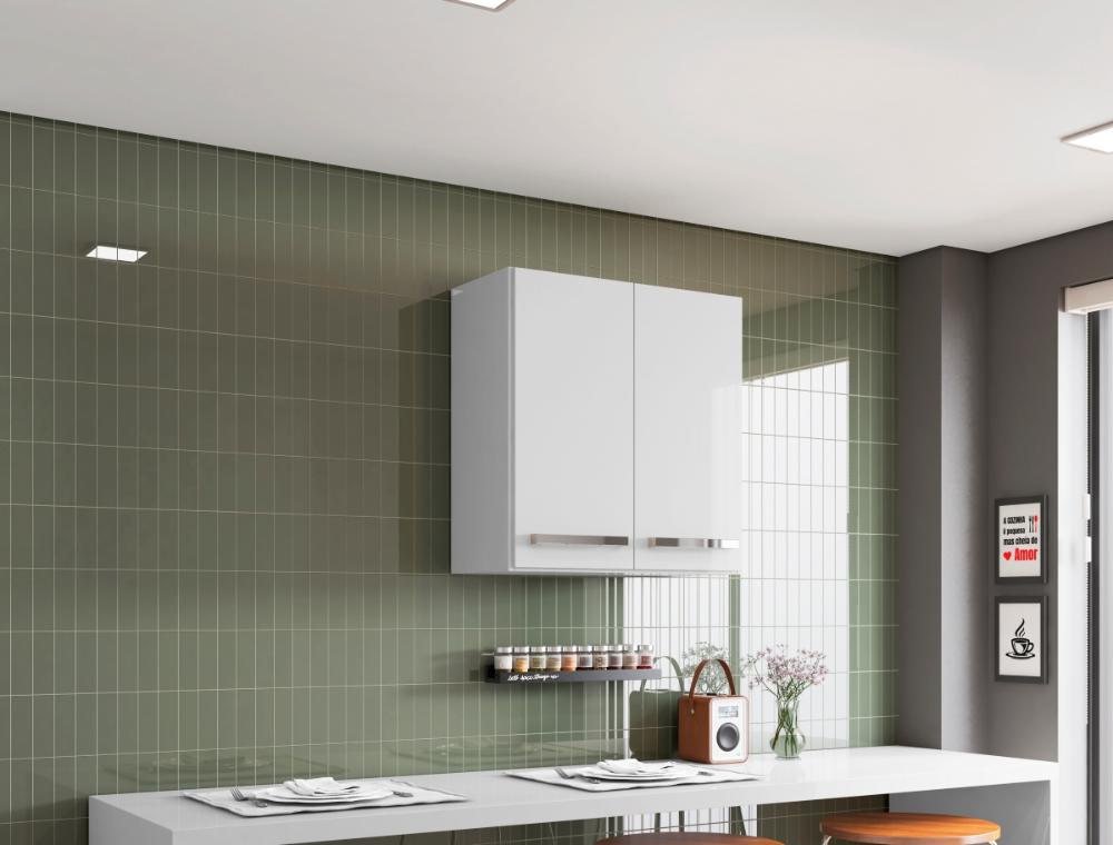 Armario Suspenso Baren Branco Casa Mobilia