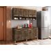 Cozinha Compacta Armário 5 Portas E Balcão Pia 1,5M Castanho