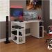 Mesa Gamer Escrivaninha p/ Computador Espaço Gabinete Branco