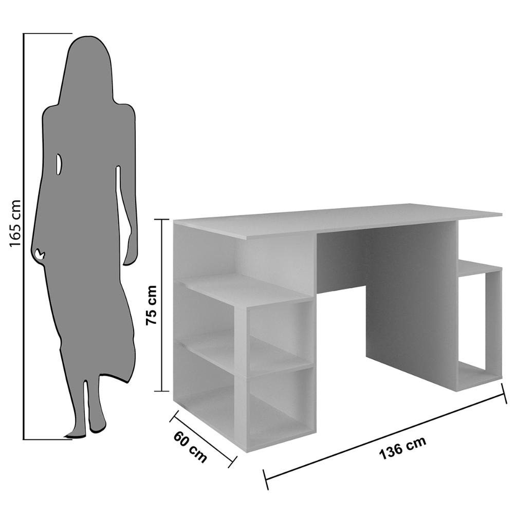 Mesa Gamer Escrivaninha p/ Computador Espaço Gabinete Branco