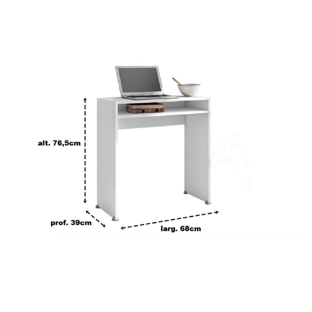 Mesa Para Computador 1 Prateleira Branco Aruba