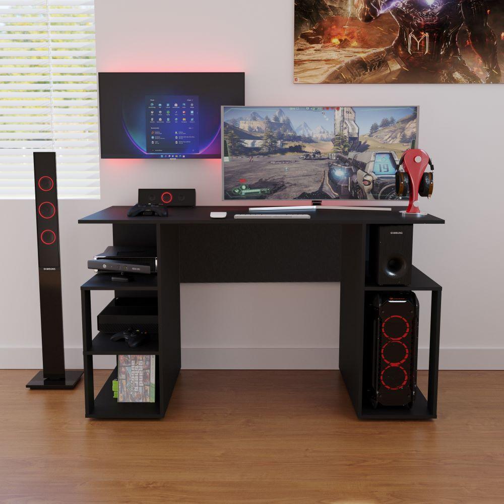 Mesa Para Computador Gamer Somália Preto-Casa Mobilia