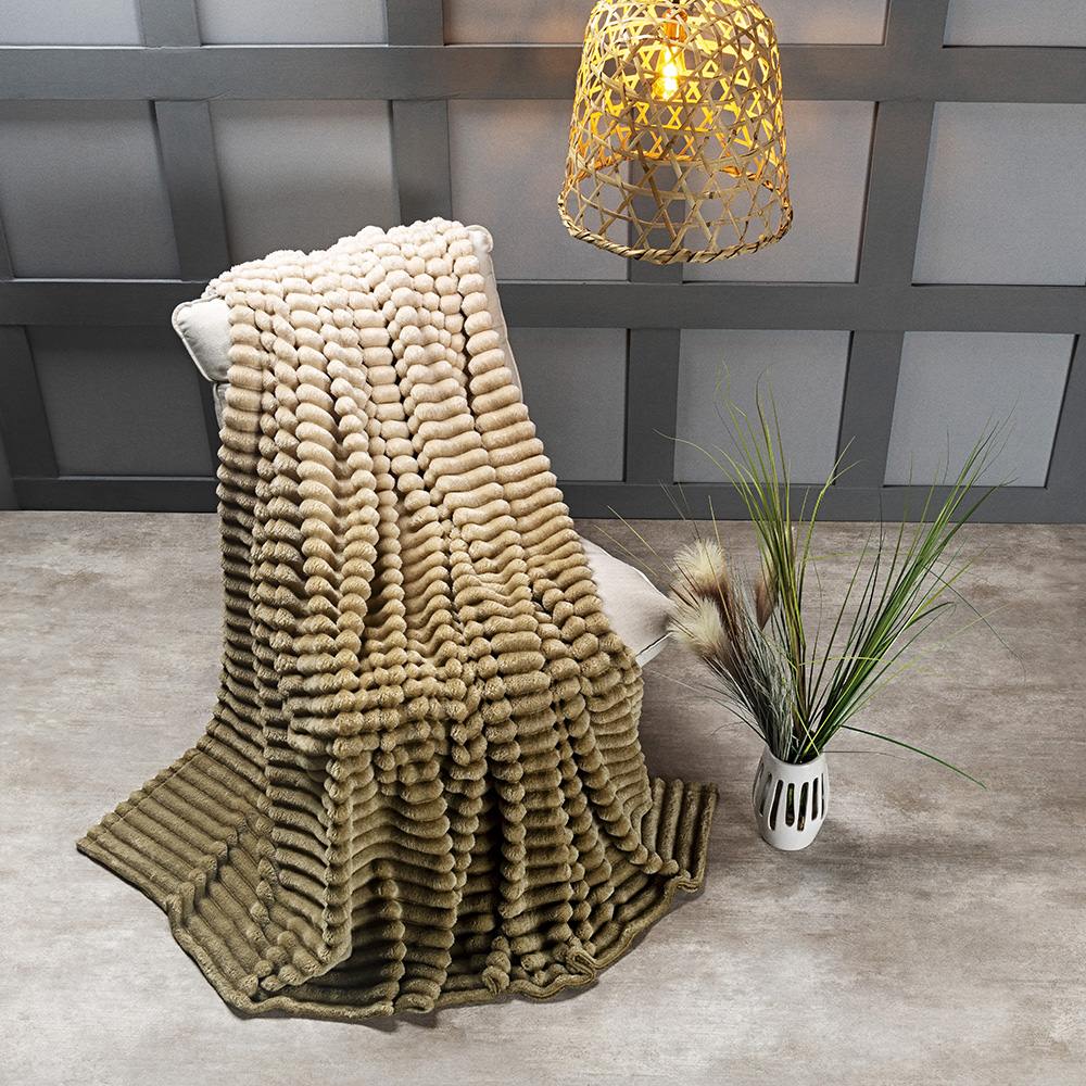 Cobertor Queen Fluffy Manta Flannel Ultrasoft - Gold Bege