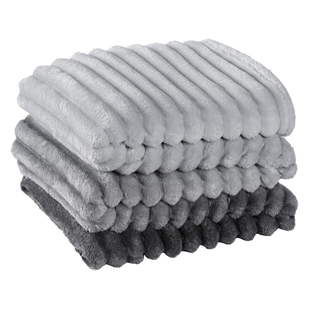 Cobertor Queen Fluffy Manta Flannel Ultrasoft - Grafito Cinza
