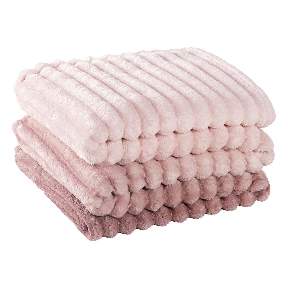 Cobertor Queen Fluffy Manta Flannel Ultrasoft - Pancake Rosa