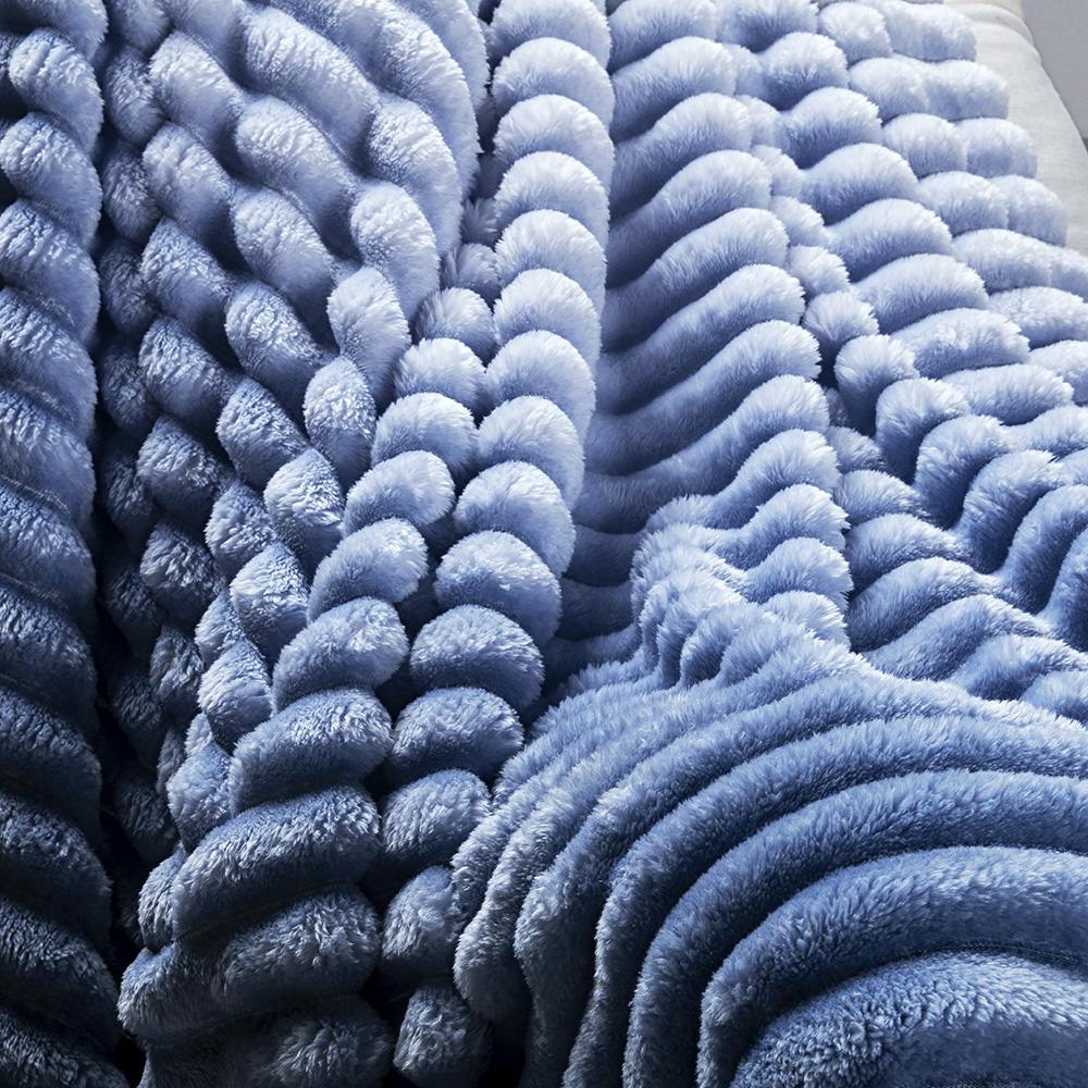 Cobertor Queen Fluffy Manta Flannel Ultrasoft - Sky Azul