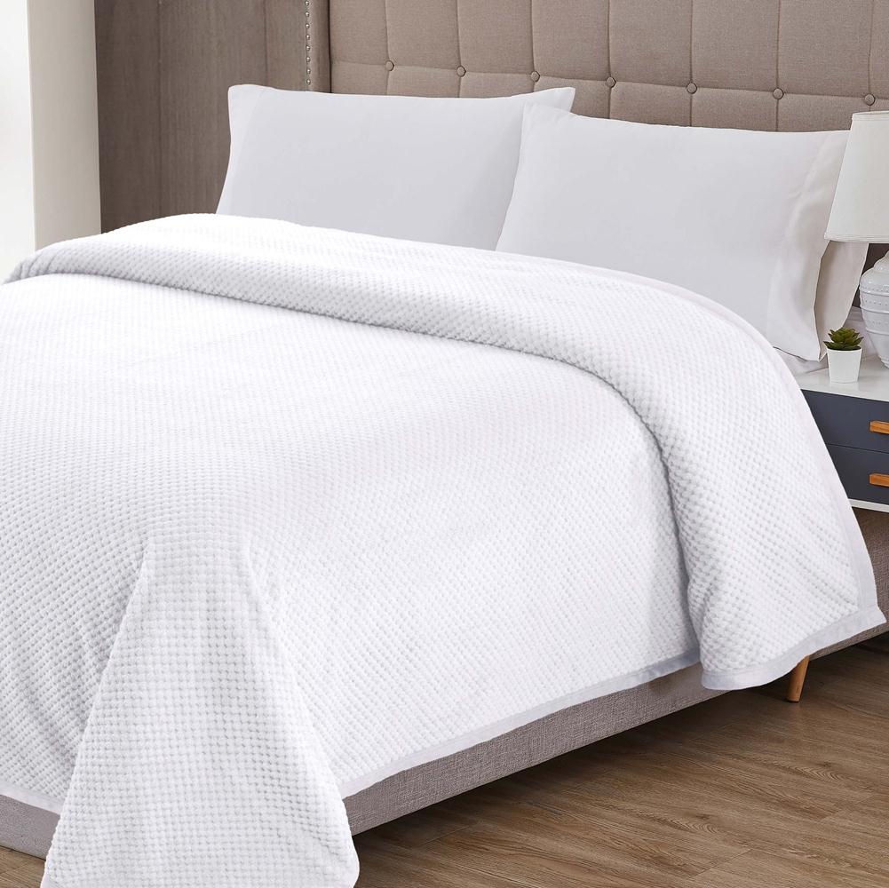 Cobertor Queen Popcorn Manta Flannel Extra Macia - Branco