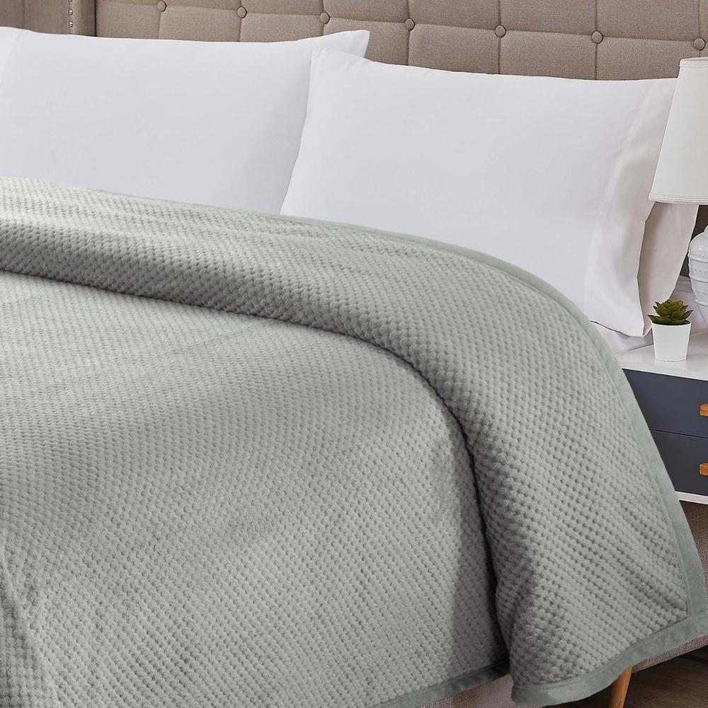 Cobertor Queen Popcorn Manta Flannel Extra Macia - Cinza