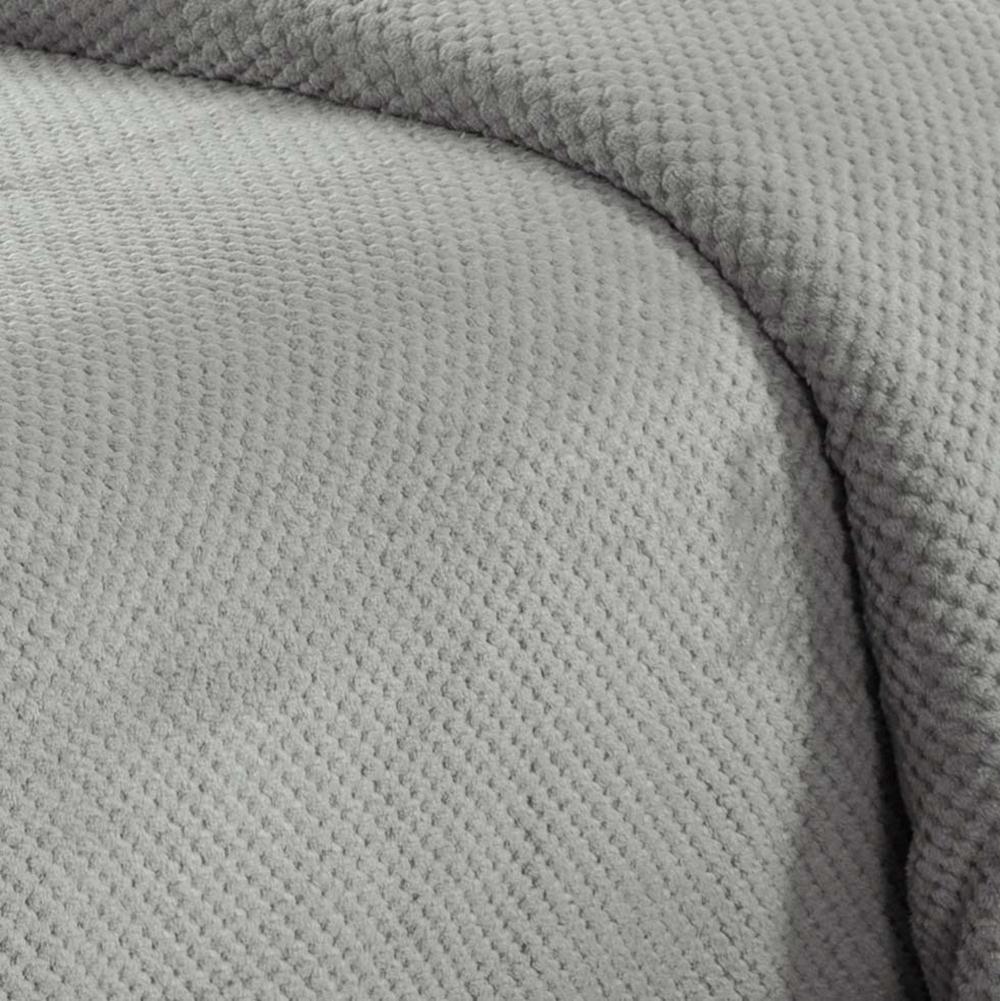 Cobertor Queen Popcorn Manta Flannel Extra Macia - Cinza