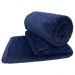 Cobertor Queen Popcorn Manta Flannel Extra Macia - Marinho