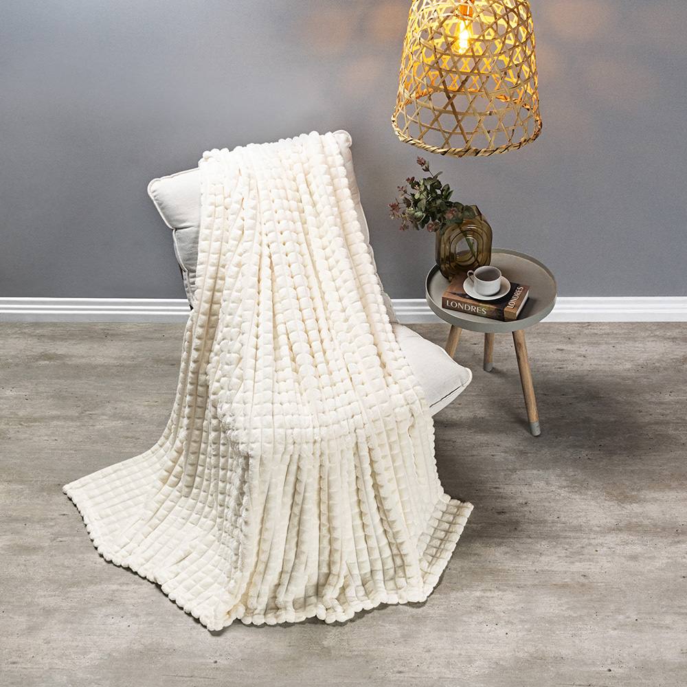 Cobertor Queen Willow Manta Flannel Ultrasoft - Marfim
