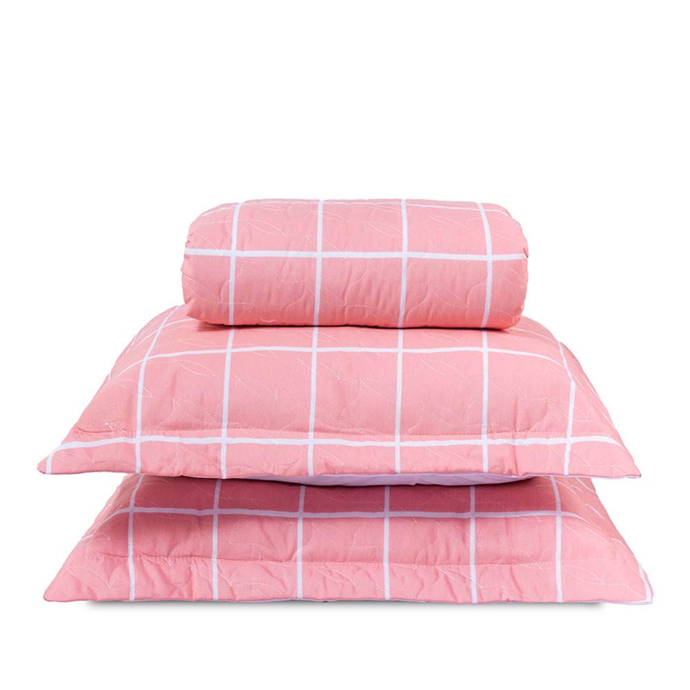 Cobre Leito Casal Padrão Classic Estampado 160 Fios 3 Peças - Grid Rose