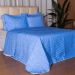 Cobre Leito Casal Padrão Classic Estampado 160 Fios 3 Peças - Poa Azul