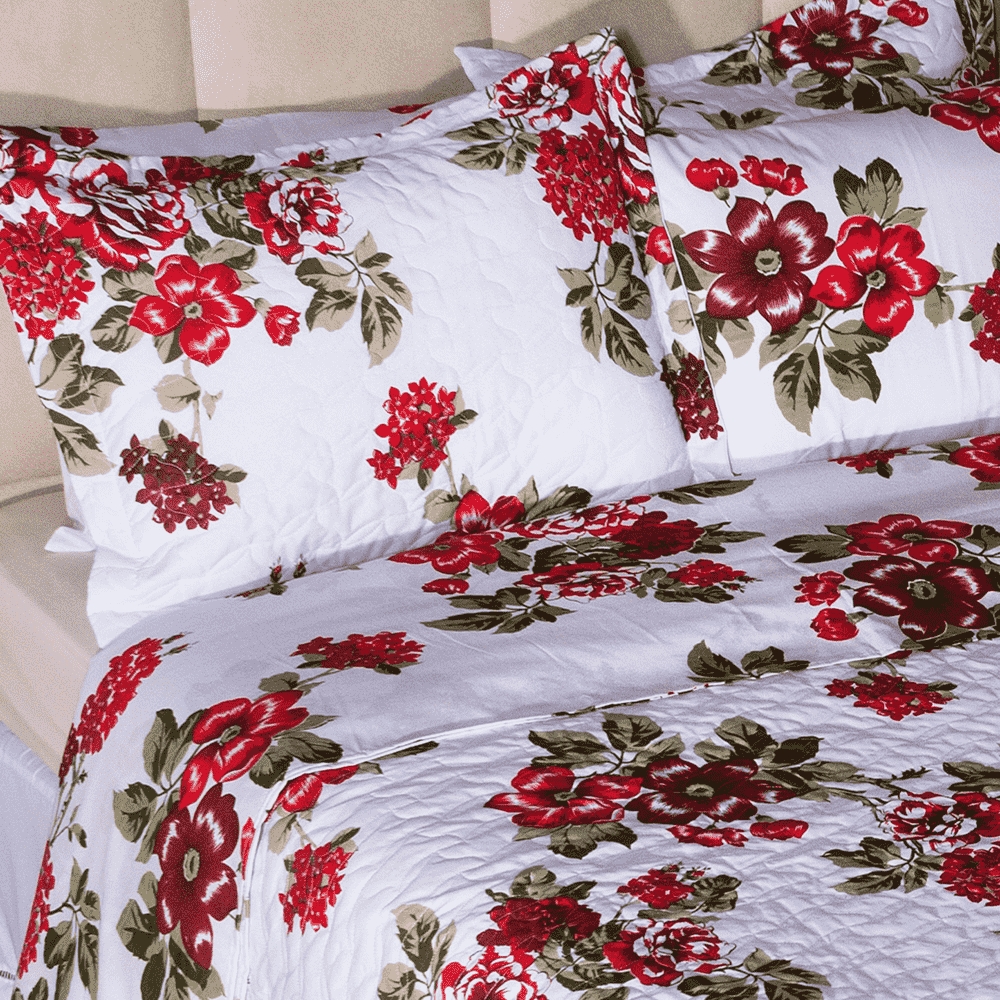 Cobre Leito King Classic Estampado 160 Fios 3 Peças - Eva
