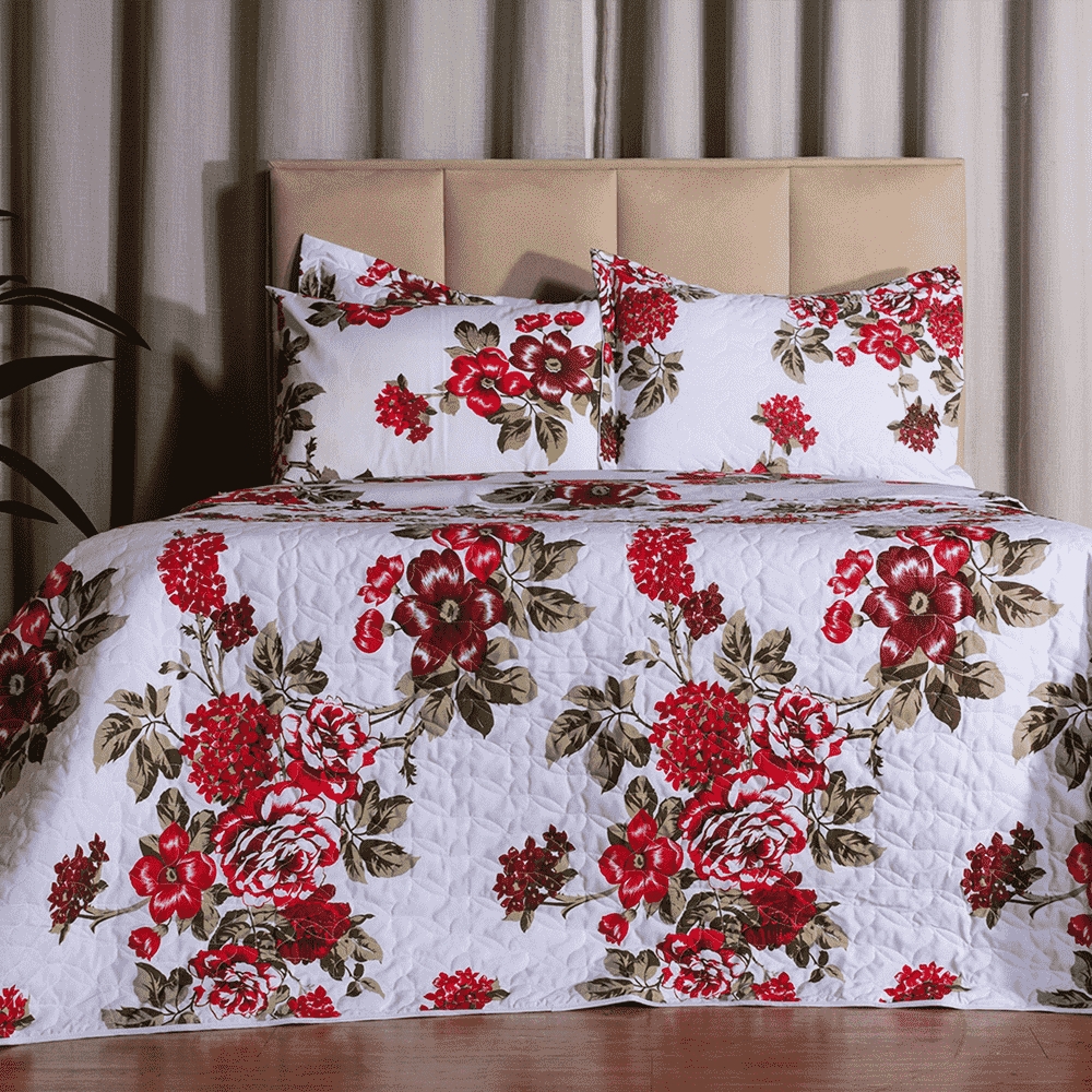 Cobre Leito King Classic Estampado 160 Fios 3 Peças - Eva