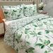 Cobre Leito King Confort Print Micropercal 300 Fios Toque de Algodão 3 Peças - Flores Verdes