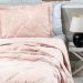 Cobre Leito King Unique Micropercal 200 Fios Bordado 3 Peças - Rose