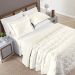Cobre Leito Queen Aveline Dupla Face Micropercal 300 Fios 3 Peças - Off White
