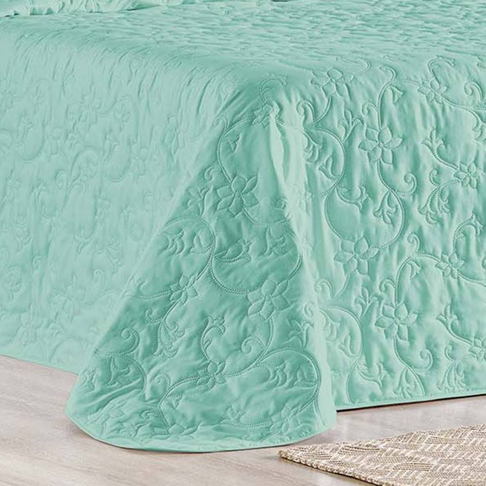 Cobre Leito Queen Bouti Mavie Floral Micropercal 180 Fios 3 Peças - Tiffany