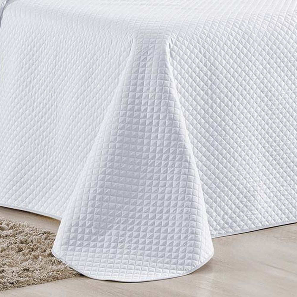 Cobre Leito Queen Bouti Mavie Geométrico Micropercal 180 Fios 3 Peças - Branco