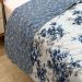 Cobre Leito Queen Confort Print Micropercal 300 Fios Toque de Algodão 3 Peças - Flores Azuis