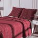 Cobre Leito Queen Heitor Bordado Hipercal 400 Fios 3 Peças - Vermelho Marsala