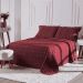 Cobre Leito Queen Heitor Bordado Hipercal 400 Fios 3 Peças - Vermelho Marsala