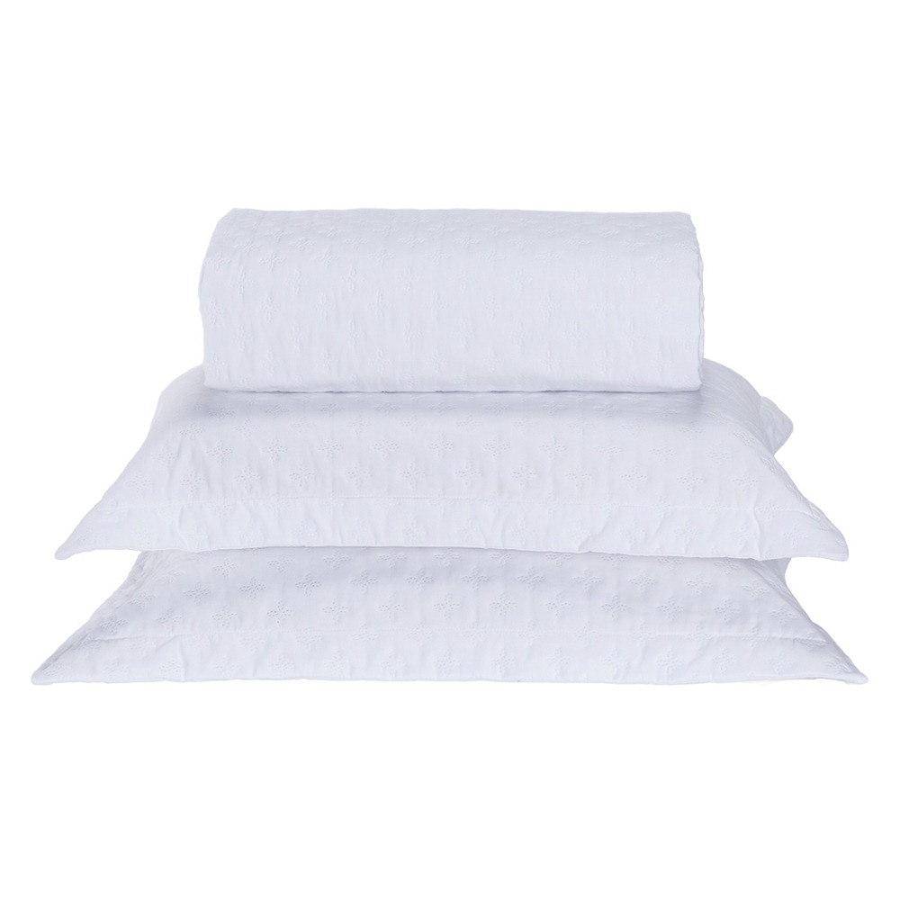 Cobre Leito Queen Milão Dupla Face Micropercal 200 Fios 3 Peças - Branco