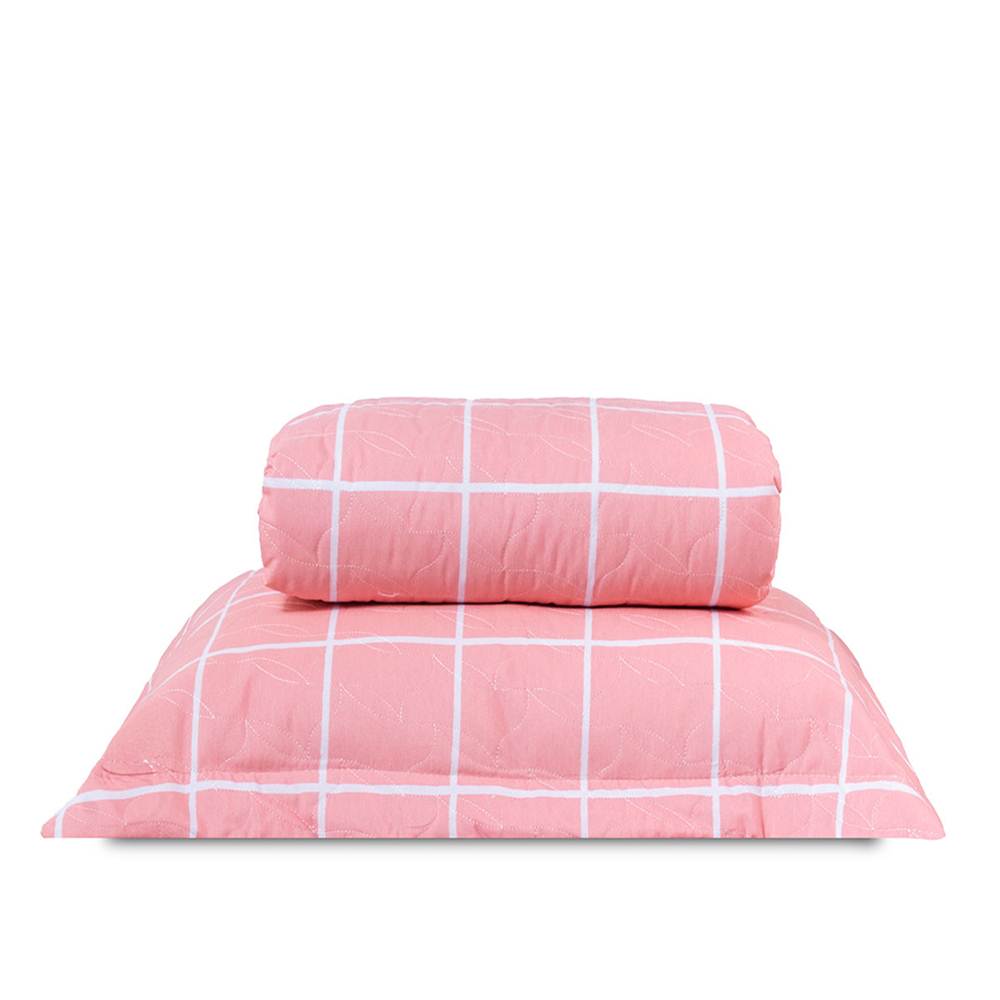 Cobre Leito Solteiro Classic Estampado 160 Fios 2 Peças - Grid Rose