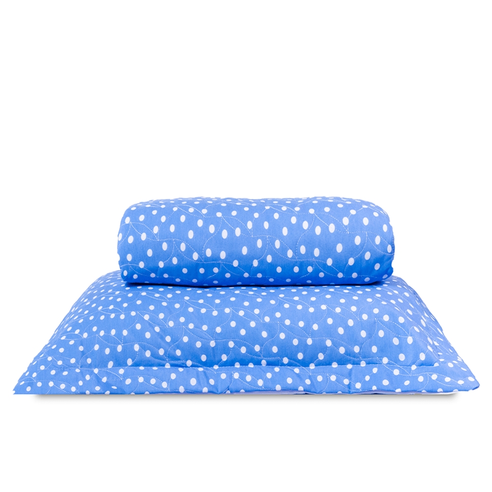 Cobre Leito Solteiro Classic Estampado 160 Fios 2 Peças - Poa Azul