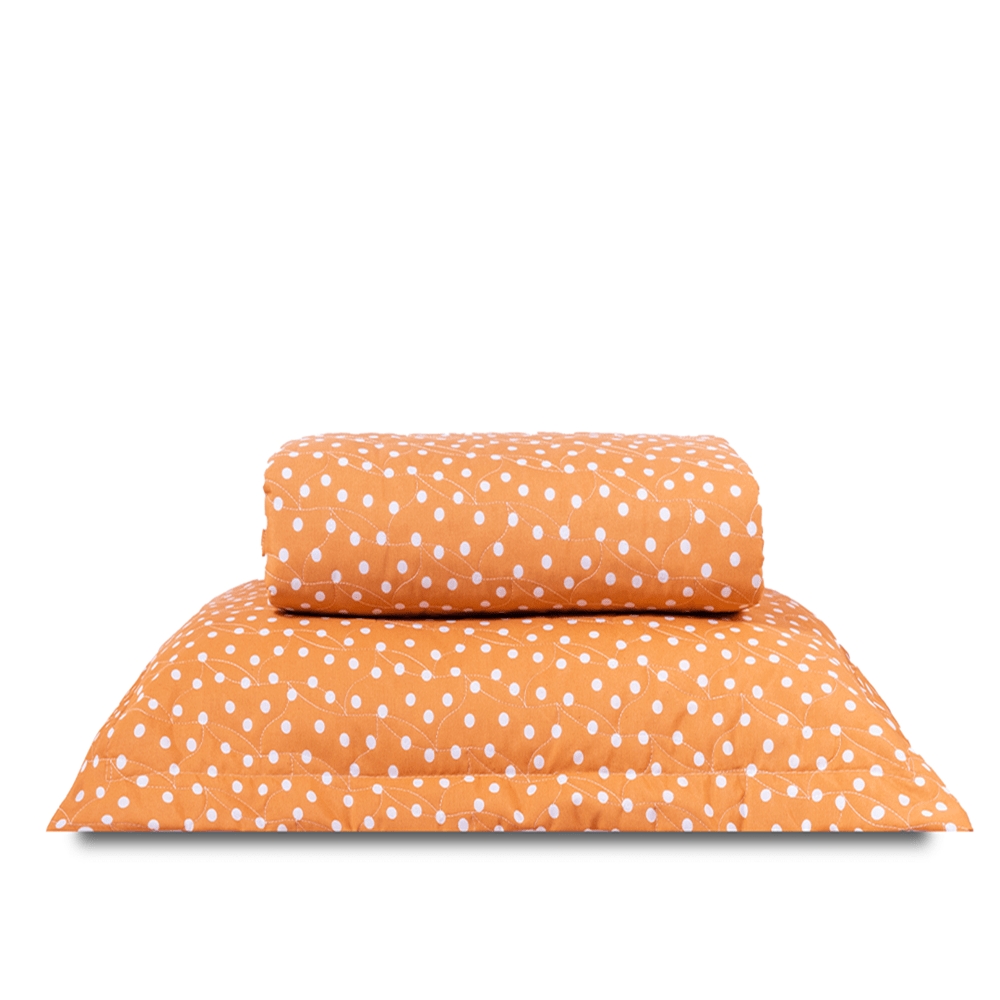 Cobre Leito Solteiro Classic Estampado 160 Fios 2 Peças - Poa Terracota