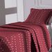 Cobre Leito Solteiro Heitor Bordado Hipercal 400 Fios 2 Peças - Vermelho Marsala