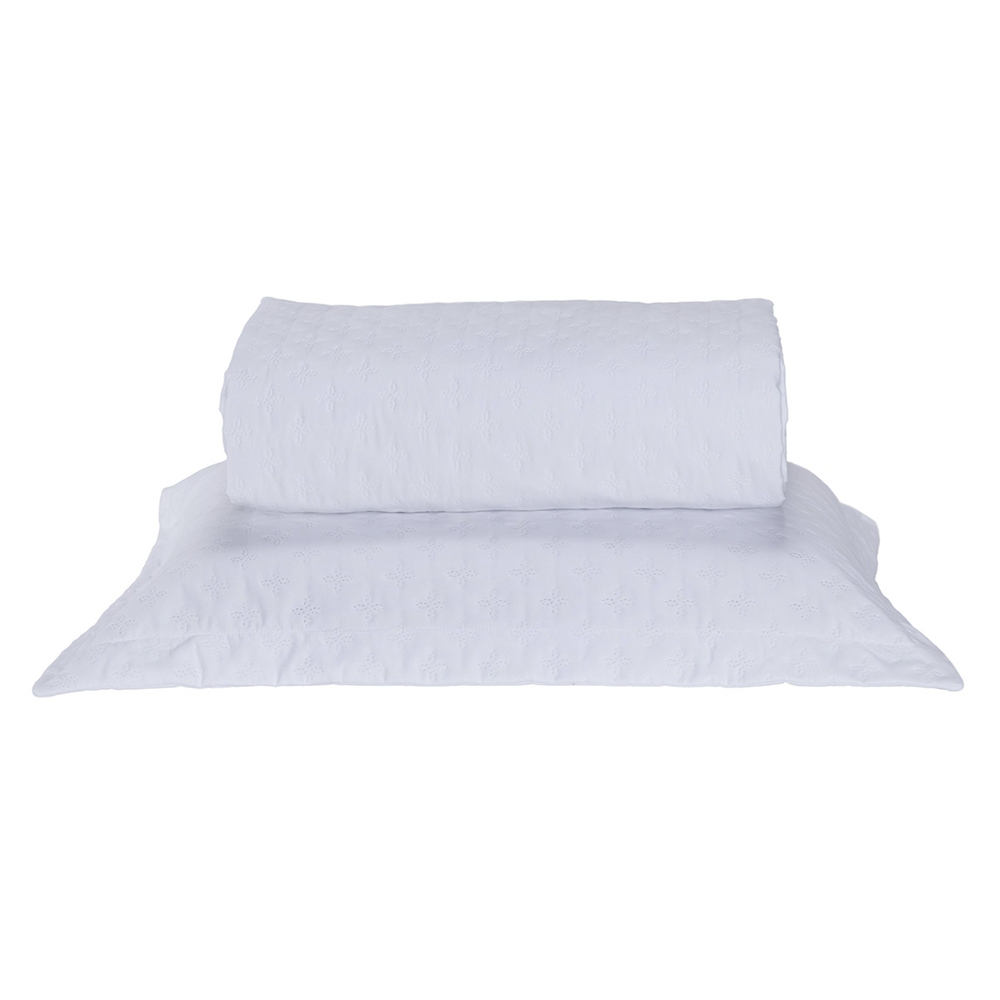 Colcha Cobre Leito Solteiro Milão Dupla Face Micropercal 200 Fios 2 Peças - Branco