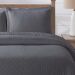 Colcha King Analu Micropercal 300 Fios Dupla Face Texturizado 3 Peças - Chumbo