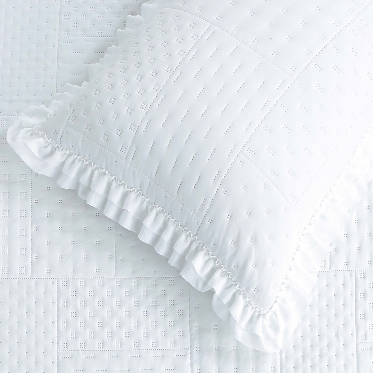 Colcha King Malvinni Micropercal 300 Fios 3 Peças - Branco