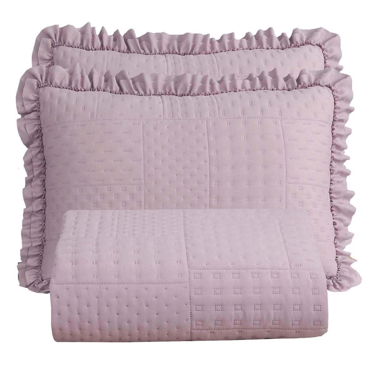 Colcha King Malvinni Micropercal 300 Fios 3 Peças - Malva